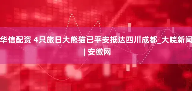 华信配资 4只旅日大熊猫已平安抵达四川成都_大皖新闻 | 安徽网