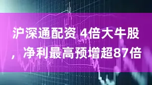 沪深通配资 4倍大牛股，净利最高预增超87倍